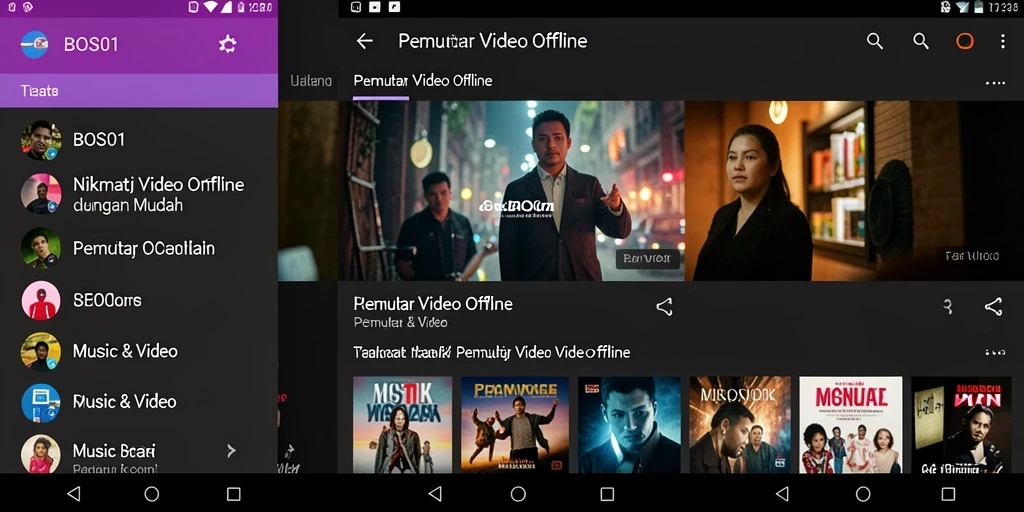 Tampilan antarmuka BOS01 saat memutar video offline yang intuitif.