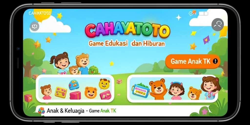 Antarmuka CAHAYATOTO yang ramah untuk anak-anak.
