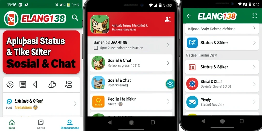 Screenshot antarmuka ELANG138 menampilkan beragam stiker kreatif.