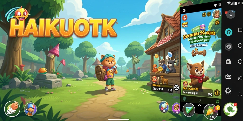 Screenshot HAIKUOTK menampilkan antarmuka permainan yang cerah dan menarik.