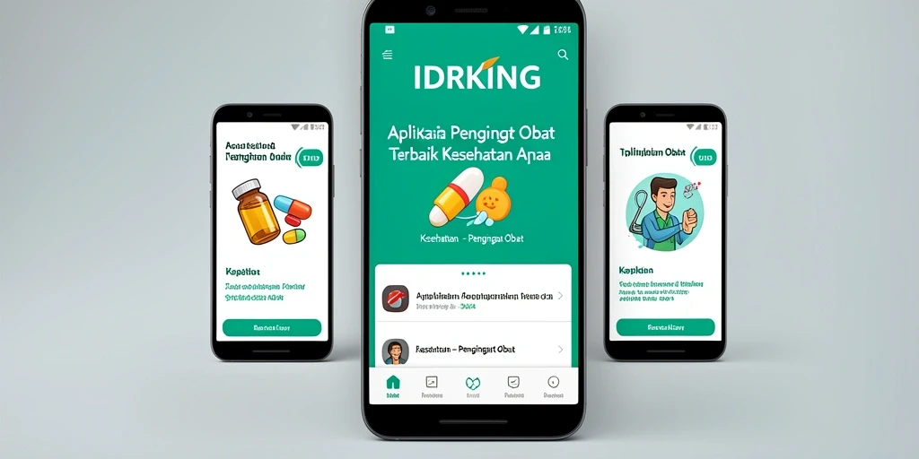 Tampilan antarmuka aplikasi Pengingat Obat IDRKING yang user-friendly.