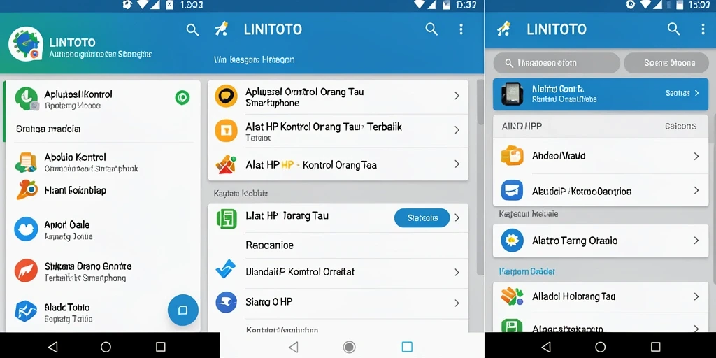 Tampilan antarmuka utama LINITOTO untuk kontrol orang tua yang efektif.