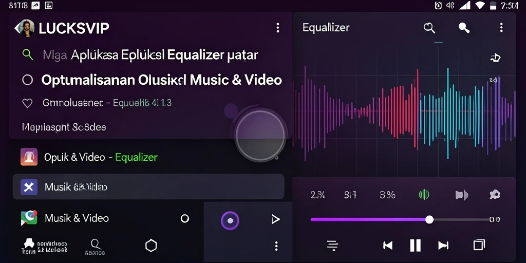 Antarmuka aplikasi Equalizer LUCKSVIP yang modern dan mudah digunakan.