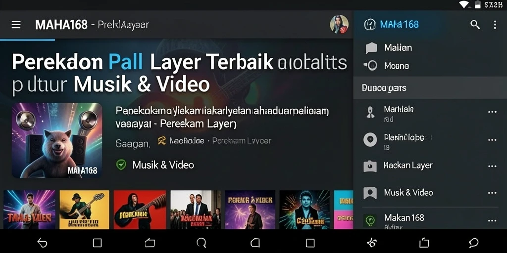 Antarmuka MAHA168 saat merekam layar dengan fungsi lengkap.