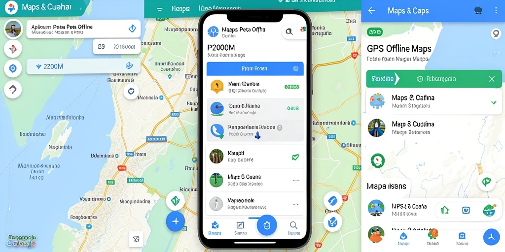 Tampilan antarmuka P200M yang user-friendly untuk GPS Offline Maps.