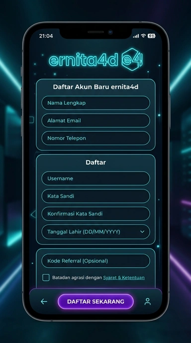 Panduan Registrasi Akun Baru ernita4d untuk Pengguna Android